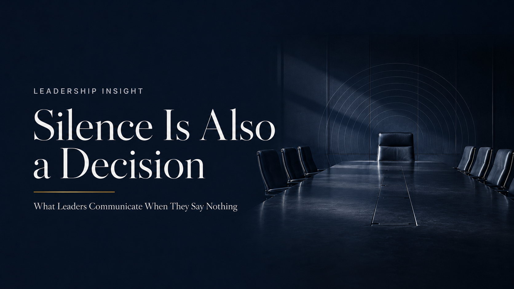 Silence Is Also a Decision: What Leaders Communicate When They Say Nothing